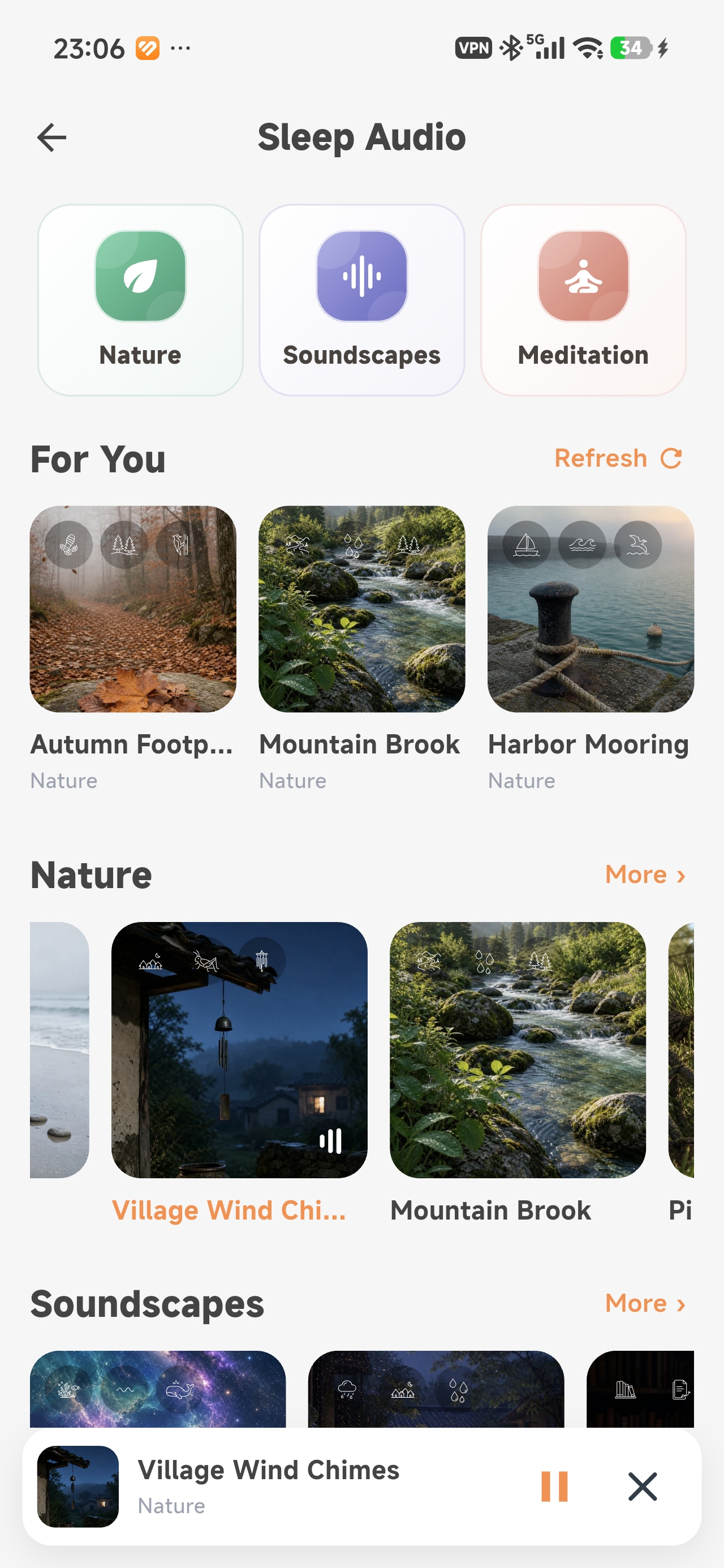 Boean Sleep Audio home with calming sound categories